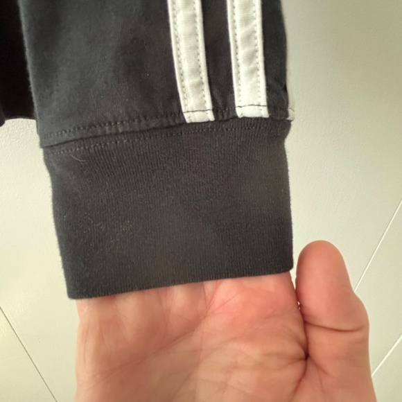 Adidas three stripes black pullover hoodie 100% Cotton size large - Picture 5 of 10